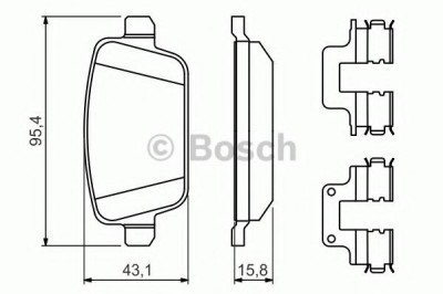 Set placute frana,frana disc VOLVO V70 III (BW) (2007 - 2016) BOSCH 0 986 494 639 foto