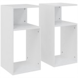 HOMCOM Set de 2 Măsuțe de Cafea Moderne cu Raft Deschis, Alb | Aosom Romania