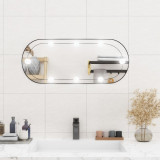 Oglinda de perete cu lumini LED 30x70 cm oval sticla GartenMobel Dekor, vidaXL