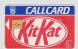 bnk card Cartele telefonice - Irlanda - Eircom - Chip Cards - Series A (Advertising Cards) - Kit Kat - Col:IE-EIR-A-0032A
