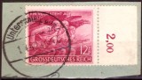 Germania Grossdeutsches Reich 1944 Ziua Eroilor Timbru 12+38Pf Ștampilat cu C&acirc;mp Alb Dreapta-RFP1