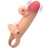 Cumpara ieftin Manson Extensie Penis Realist, cu Vibratie, Inel Testicule, Stimulare Clitoris, Punct G, Material Sigur, Fara BPA, Rezistent la Apa, Ejaculare Intarzi