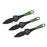 Cumpara ieftin Set trei cutite de aruncare, verde, 16.5 cm, teaca inclusa