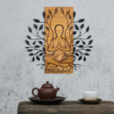 Decoratiune de perete, Meditation, lemn/metal, 58 x 57.5 cm, negru/maro, Enzo