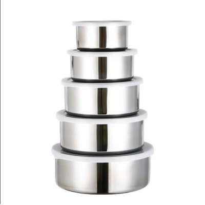 Set 5 caserole din inox, fiecare cu capac, 5 dimensiuni foto