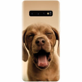 Husa silicon pentru Samsung Galaxy S10 Plus, Cute Yawning Puppy