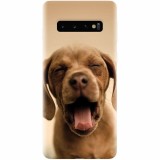 Husa silicon pentru Samsung Galaxy S10, Cute Yawning Puppy