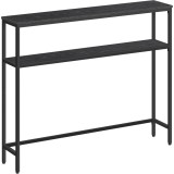 VASAGLE Masa consola hol cu 2 rafturi, cadru metalic si polite din PAL, 100x20x80 cm, negru Household NewTrend