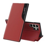 Husa Samsung Galaxy S23 Ultra Eco Leather View flip tip carte, rosu