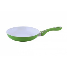 Tigaie ceramica Ertone ERT-MN 326 , maner silicon detasabil, dimensiune 26 cm , design ergonomic, eco cooking, Alb/Verde foto