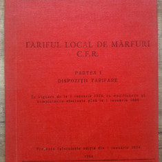 Tariful local de marfuri CFR, dispozitii tarifare// 1984