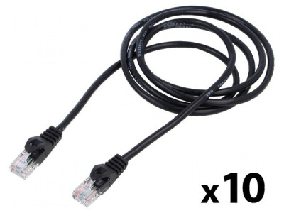 Patch cord U/UTP 5e 3m 26AWG CCA PVC negru foto