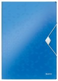 Mapa documente A4 cu elastic plastic multicolor Leitz WOW albastru metalizat