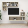 VidaXL Set de dulapuri TV, 4 piese, stejar sonoma, lemn prelucrat 3079811