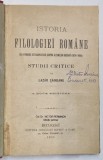 Istoria Filologiei Romane cu o privire retrospectiva asupra ultimelor decenii (1870-1895) studii critice de Lazar Săineanu - Bucuresti, 1895