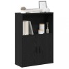 Biblioteca Gossi Stejar Negru 60x24x85 cm Lemn Prelucrat Rafturi + Dulap Depozitare Carti Living
