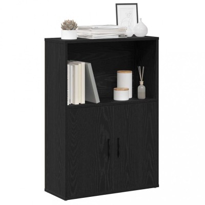 Gossi biblioteca stejar negru 60x24x85 cm lemn prelucrat foto