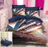 Cumpara ieftin Lenjerie Pat 3D Dubai Sd035, Bumbac, 4 Piese, Fara Elastic, Imprimeu