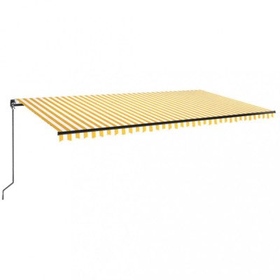 Copertina retractabila manual, galben si alb, 600x350 cm foto