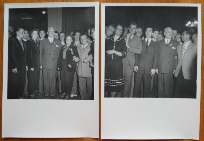 2 fotografii originale din anii 50, Petru Groza si nomenclatura comunista