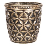 Vaza sticla aurie maro 9x9 cm