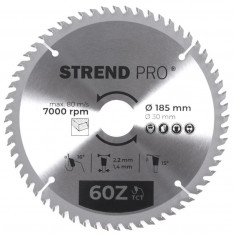 Strend Pro TCT 185x2.2x30/20 mm 60T, pânza de ferăstrău pentru lemn, SK feliat