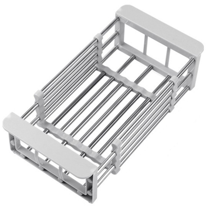 Suport Scurgere Extensibil pentru Bucatarie, Cyrax, Uscator Vase din Otel Inoxidabil, Suport Tacamuri si Pahare, Suport pentru Fructe si Legume, 24.5