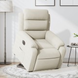 Gossi fotoliu electric rabatabil cu ridicare, crem, catifea