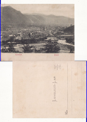Brasov, Kronstadt - Vedere generala-diptic (2 cp) - clasica,rara foto