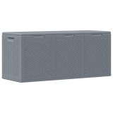 vidaXL Cutie de depozitare pentru grădină, gri, 270 L, PP ratan