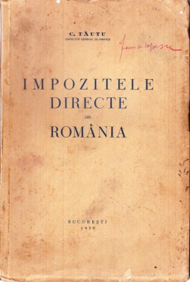 AS - C. TAUTU - IMPOZITELE DIRECTE DIN ROMANIA foto