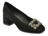 Pantofi EPICA negri, E35373A, din piele intoarsa