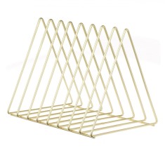 Suport Cărți, Metalic, 8 Compartimente, Culoare Auriu, Dimensiuni 27x17.5x20 cm