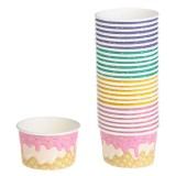 Set 25 pahare colorate pentru inghetata,carton,150ml, Oem