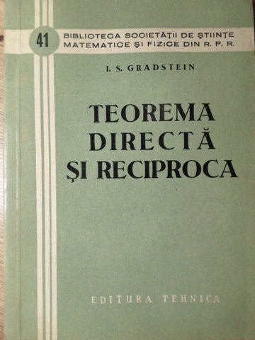 TEORIA DIRECTA SI RECIPROCA-I.S. GRADSTEIN-234258