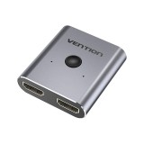 SWITCH video Vention, HDMI(M) la 2 x HDMI(M), bi-directional, rezolutie 4K la 60Hz, aluminiu, gri, &quot;AFUH0&quot; (timbru verde 0.08 lei) - 6922794743731