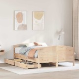 Cumpara ieftin Cadru de pat fără saltea, 135x190 cm, lemn masiv de pin