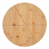 Cumpara ieftin Platou planseta pizza Kinghoff KH 1565, 35 cm, 6 bucati, Bambus