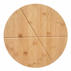 Platou planseta pizza Kinghoff KH 1565, 35 cm, 6 bucati, Bambus