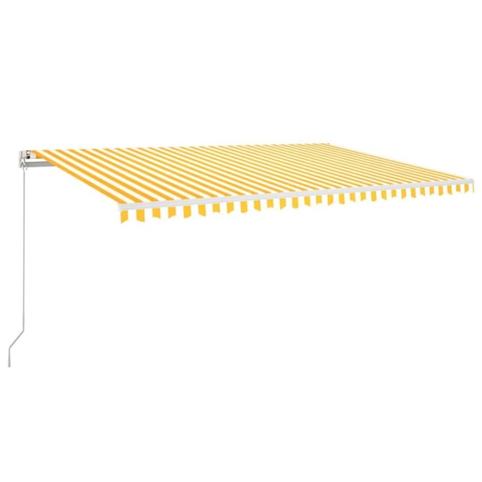 Copertina automata cu LED &amp; senzor vant, galben&amp;alb, 500x350 cm
