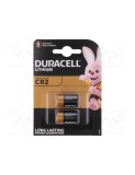 Baterii Duracell CR2, Alcaline, 3V, 2 buc, Ultra Putere, Durata Lunga, Pentru Telecomenzi, Jucarii, Ceasuri