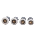 Role Uși Duș Glisante Alama/Plastic, Gri/Alb, Set 4 Bucăți, Rotunde, ABS