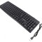 Tastatură USB Neagră 1,2m US Layout
