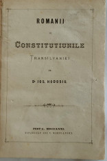 Iosif Hodos, Romanii si Constitutiile Transilvaniei, Pesta, 1871 foto