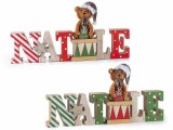 Set 2 decoratiuni Craciun Natale lemn multicolor cm 23,5 x 2,3 x 11,5 H