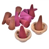 Conuri Parfumate, Model Santal, Multicolor, Set 100 Bucăți, Suport Ceramică, Oem