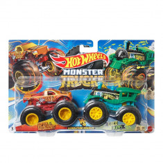 Set 2 masini Monster Truck, Hot Wheels, Spus of the moment si Loco Punk, 1:64, HLT63