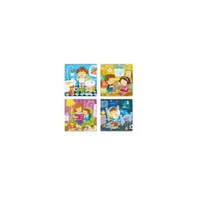 Puzzle 4 in 1 - Activitatile zilnice (12, 16, 20, 24 piese) foto