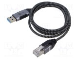 Cablu USB 3.0 RJ45 Goobay, 1m, U/FTP, mufă A nichelată