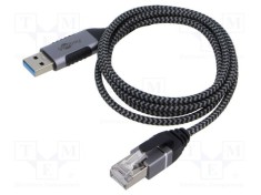 Cablu USB 3.0 RJ45 Goobay, 1m, U/FTP, mufă A nichelată